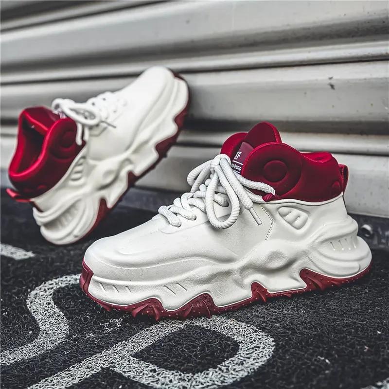 2025 Spring New High Collar Thick Sole Increase Fashion Casual Versatile Comfortable Trendy Board Shoes Anti Slip Men's sneakers