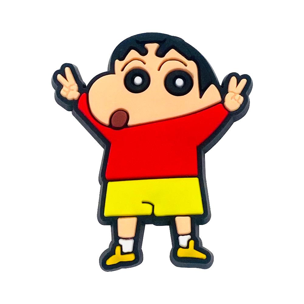 Crayon Shin-chan Croc Charms: 10 Styles, Soft Rubber PVC Shoe Accessories