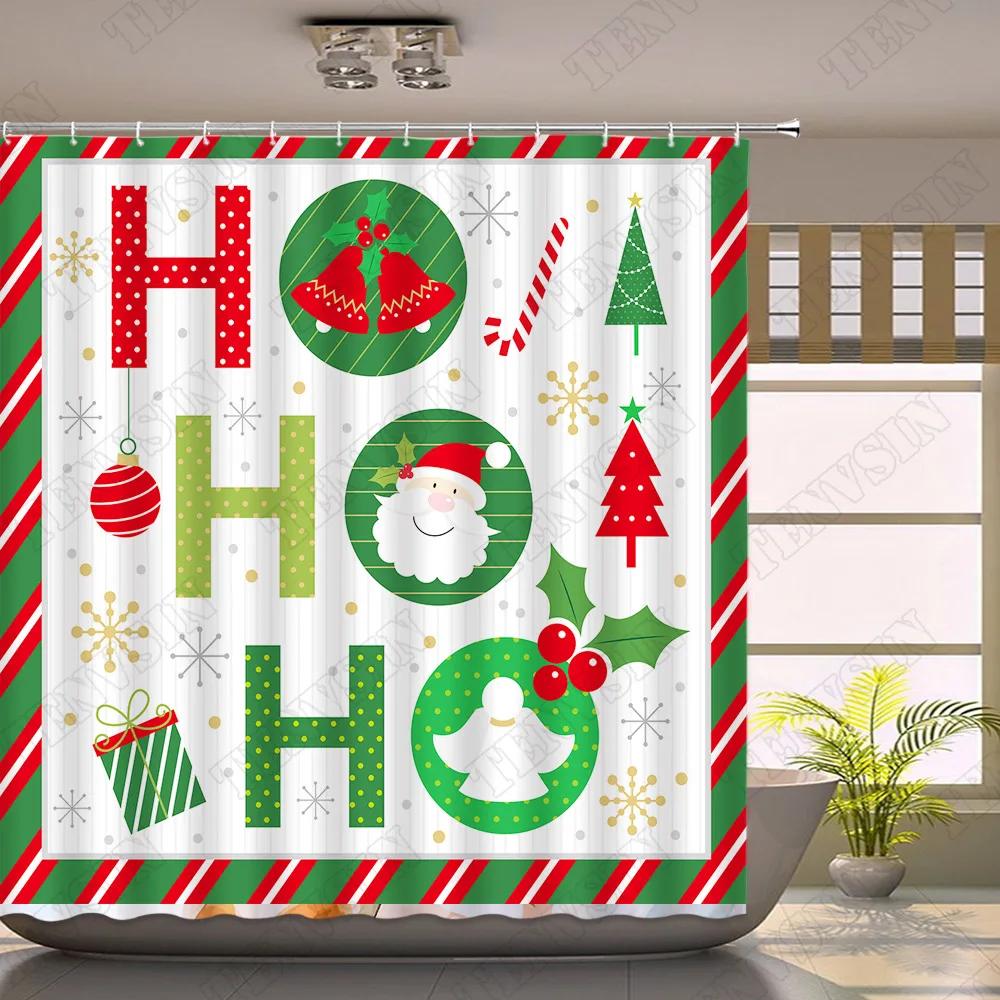 

Сосны Цветная Веревочная Сфера Шторка для Душа Рождественский Подарок Снег Красная Птица Снеговик Праздник Новый Год Декор для Ванной Набор Аксессуаров W90XH180cm