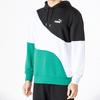 Puma Logo Printed Contrast Hoodie Men Tops Green 675746-37