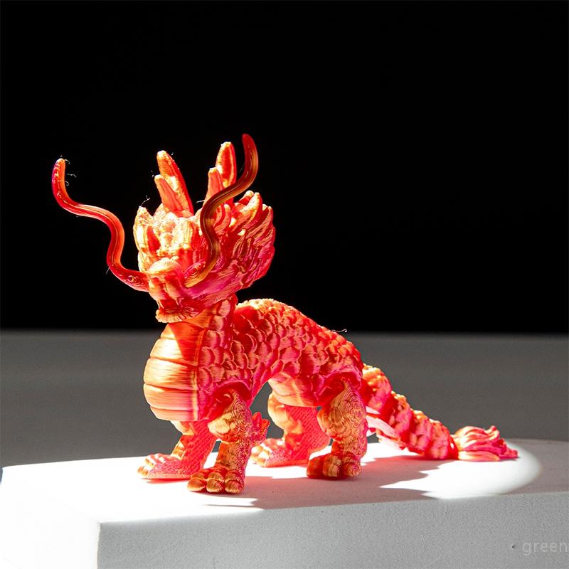 3D-Druck Kirin Beast Chinesischer Drache Glücksbringer Dekoratives Ornament 3D-gedruckte Figuren Spielzeug Desktop-Dekoration Puppe Handwerk Geschenk