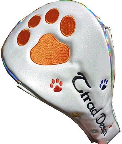 

Paw Fairway Golf Headcover with Magnetic closure (White/Orange)