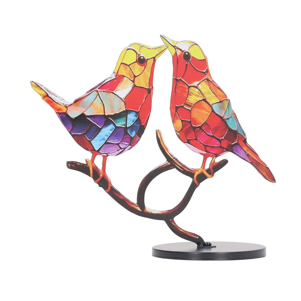 2 Kovové ptáčky Ornament Vizuální dekomprese Barevná dekorace pro domácí stolní dekoraci
