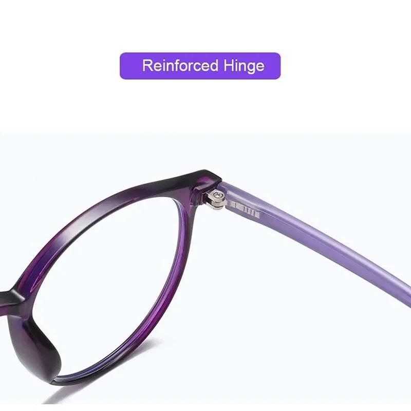 4PCS Ultralight Round Reading Glasses for Women Men Anti Blue Light Purple Black Red Presbyopic Glasses Magnifier +1.0~+4.0