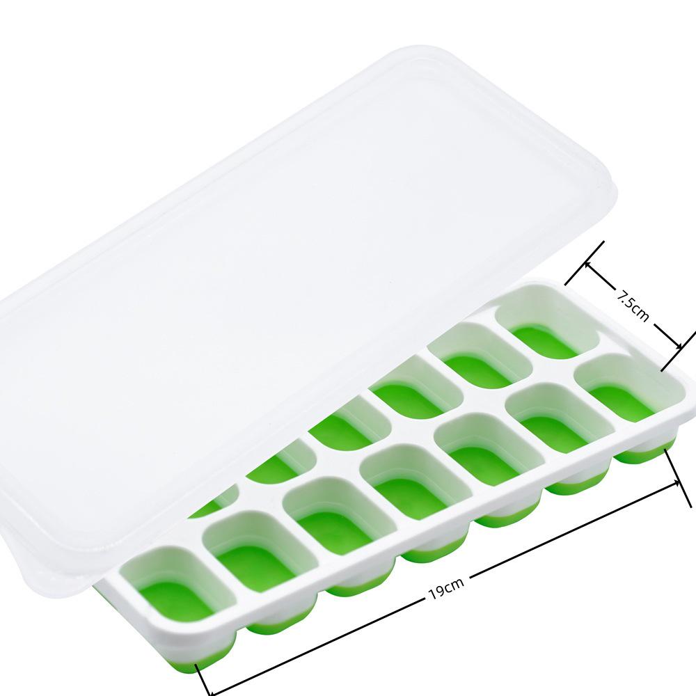 Cross-Border Ice Cube Tray - 14 Grids with Lid, Large Capacity Mold for Household Ice Storage