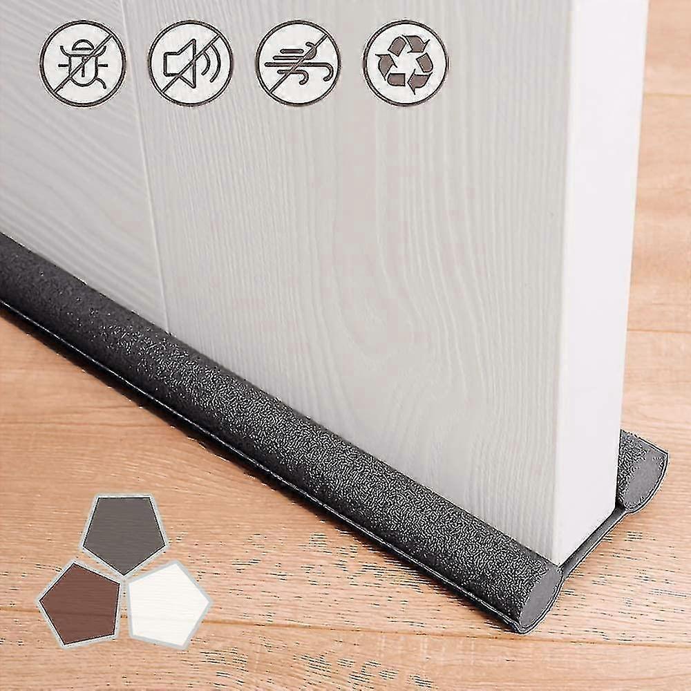 Under Door Draft Stopper 37 Inch Cuttable And Washable,twin Door Draft Black