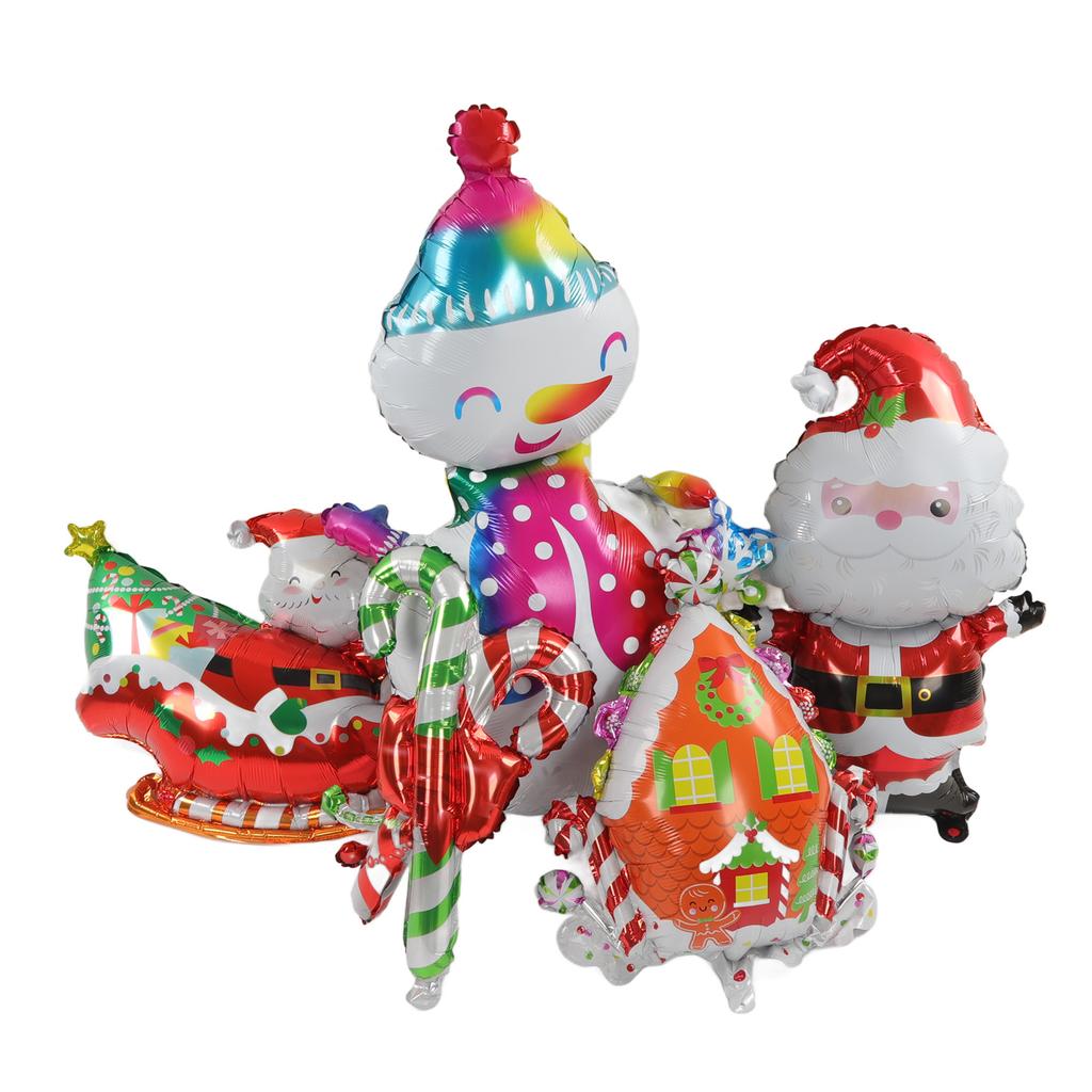 Christmas Foil Balloons Father Christmas Sleigh Father Christmas Snowman Candy House Christmas