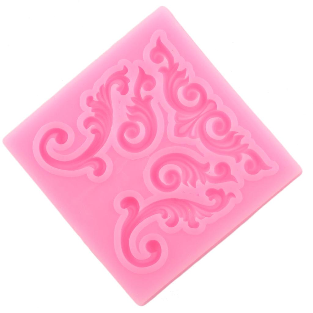 Barock Scroll Relief Silikonform DIY Backen Kuchen Rand Formen Schokolade Gumpaste Form Fondant Kuchen Dekorieren Werkzeuge Candy Ton Harz Formen