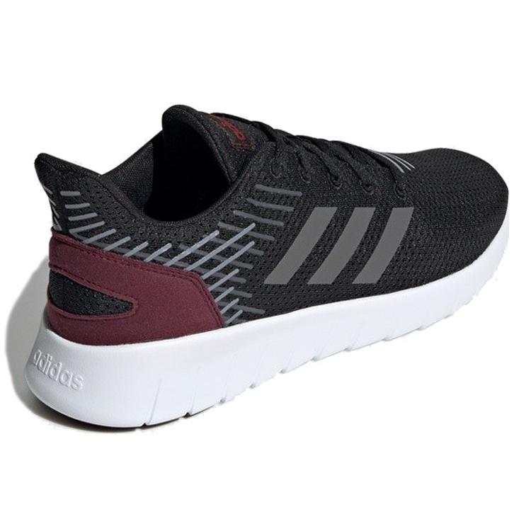 adidas Asweerun Nylon Cushioning Slip Resistant Abrasion Resistant Low Top Casual Running Shoes Men's Black Red White EE8445