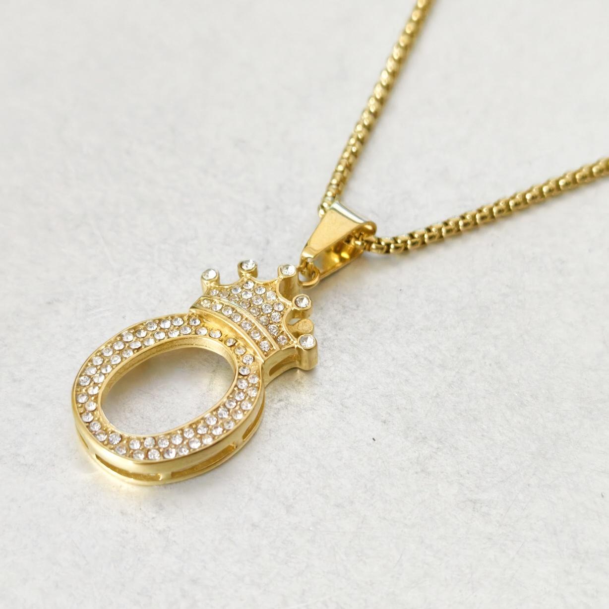 

Hip Hop Iced Out Bling Letter “A M L O G” Pendant Gold Color Stainless Steel Rapper Necklace for Men Women Jewelry Gift 2026 60cm