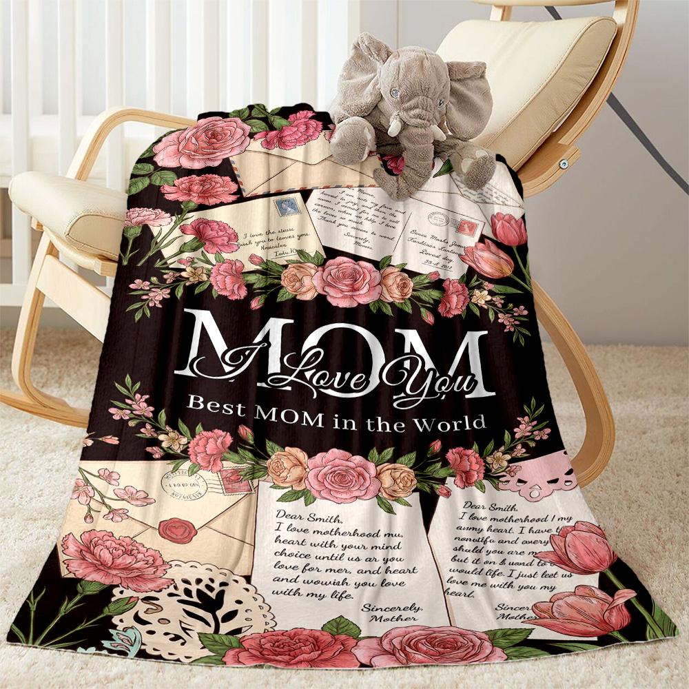 Mother's Day Love Letter Blanket Suitable for sofas,travel, living rooms also a good gift for friends and family Suitable for all seasons.