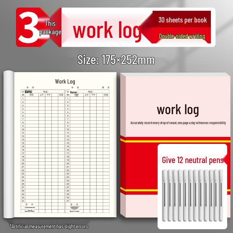 Sijin 2025 Employee Attendance & Work Record Book - 31-Day Temporary Worker Sign-In Register