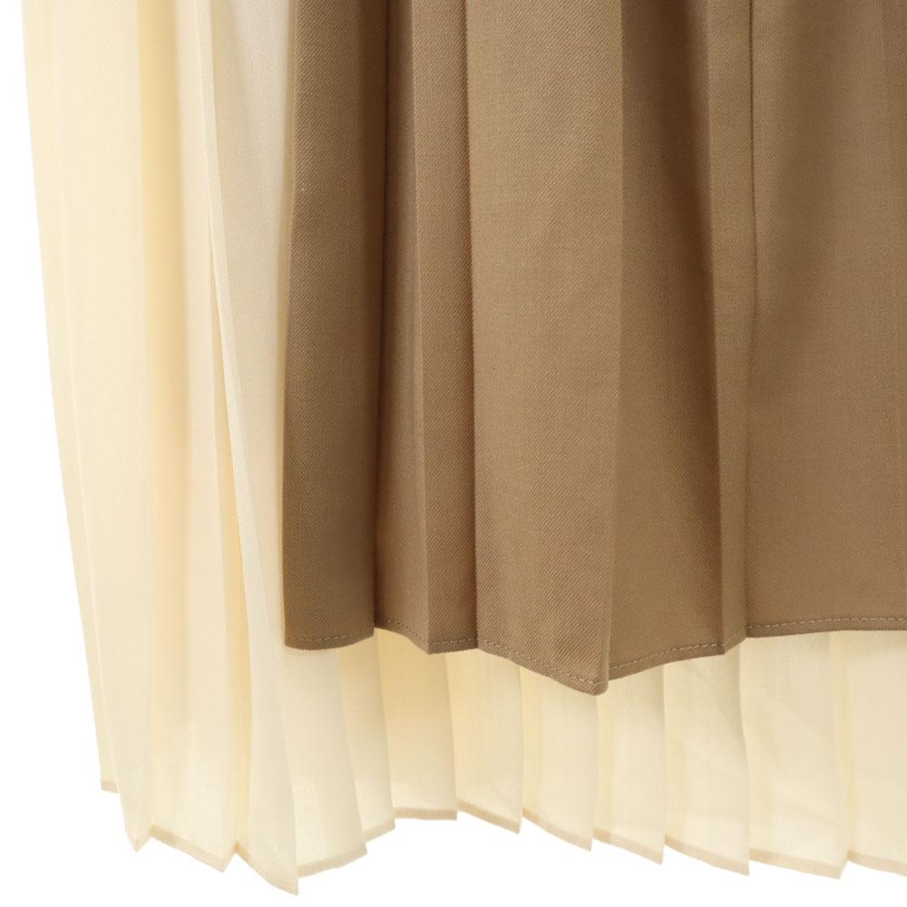 CLANE unused Maxi length Pleated skirt 1 Brown xIvory Women Used