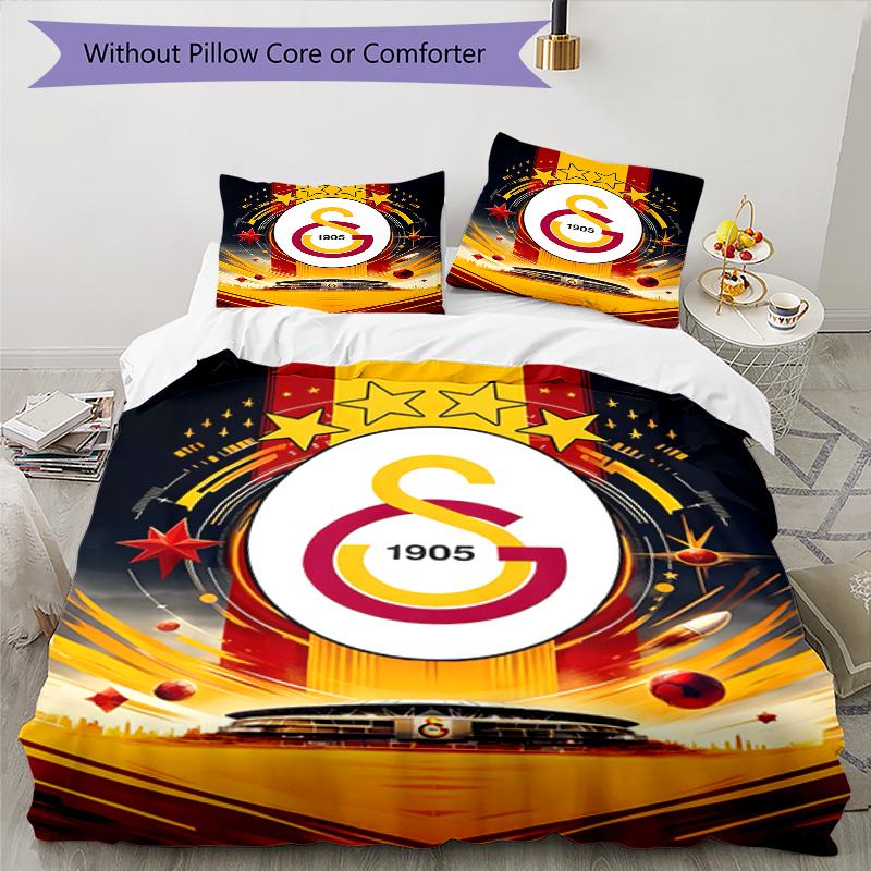 3pcs Football Team (28) Design Cover Set - HD Printed Bedding with 1 Cover and 2 Pillowcases - Perfect for Home and Dorm Decor