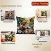 Cute Floral Kitten Square Throw Pillow Covers Pattern Cushion Cover Suitable For Sofa Bedroom Car Pillow Cover