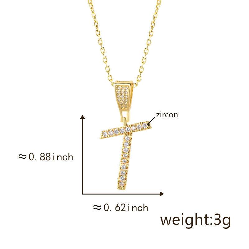 Gold Plated Crystal Initial Letter Necklace Personalized Dainty Name Pendant Jewelry