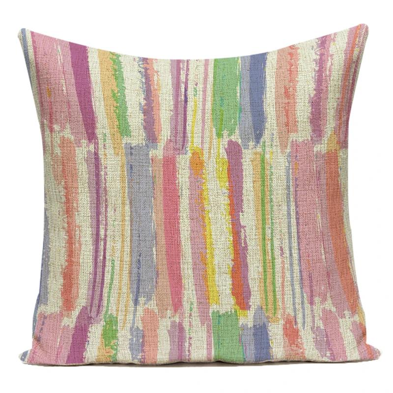 3D Lovely Geometric Simple Pillow Case Polyester Sofa Home Cushion Cover For Bedroom Car Pillowcase Pillow Cover