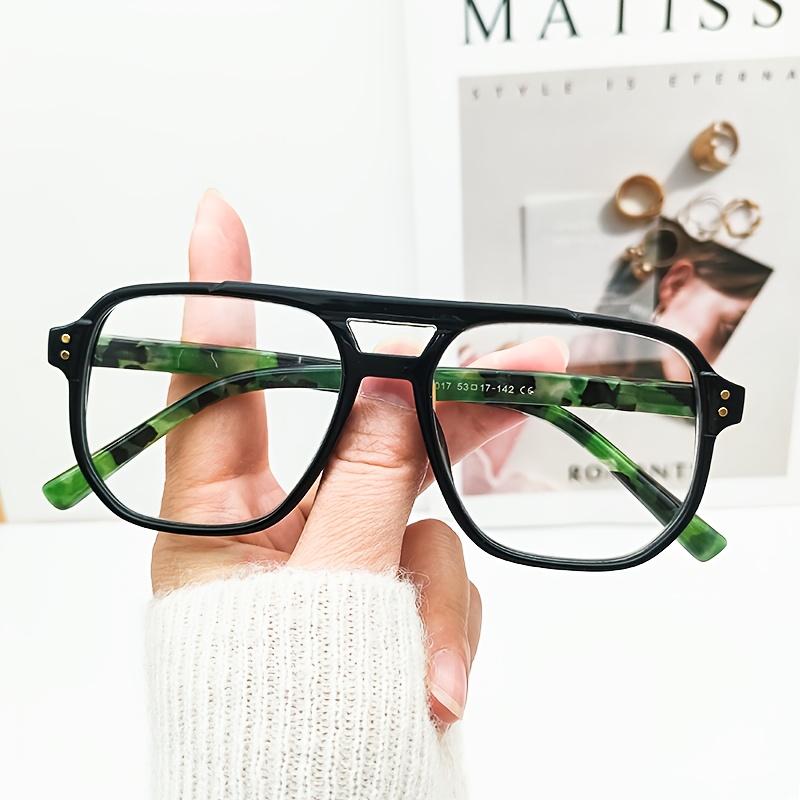 

Мужские очки для чтения с большой оправой, двойной перекладиной, пилот, очки для пресбиопии с защитой от синего света, очки для дальнозоркости +1 до +4.0, унисекс 4