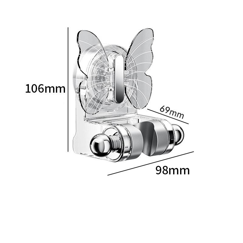 Butterfly Vacuum Suction Cup ABS Color Modern Bathroom Shower Head Holder with Adjustable Wall Mount and Easy Installation