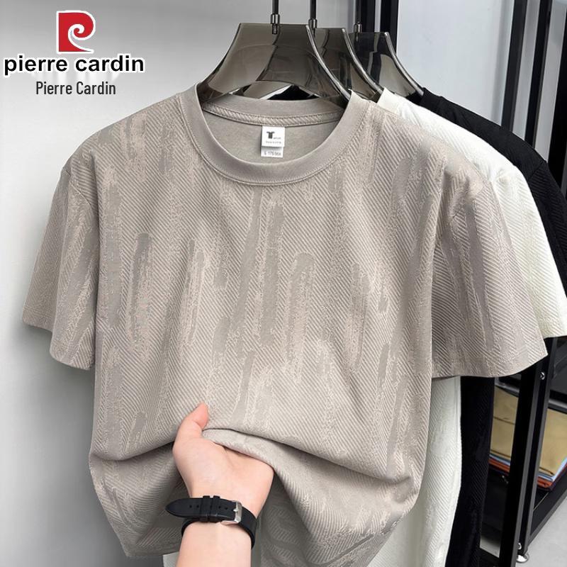 Pierre Cardin Men's Jacquard Round Neck Short Sleeve T-Shirt