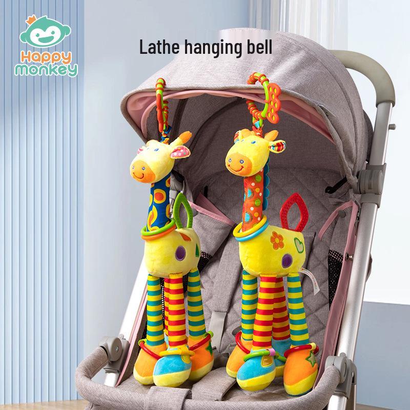 Happy Monkey Baby Mobile: Giraffe Rattle Pendant for Infants