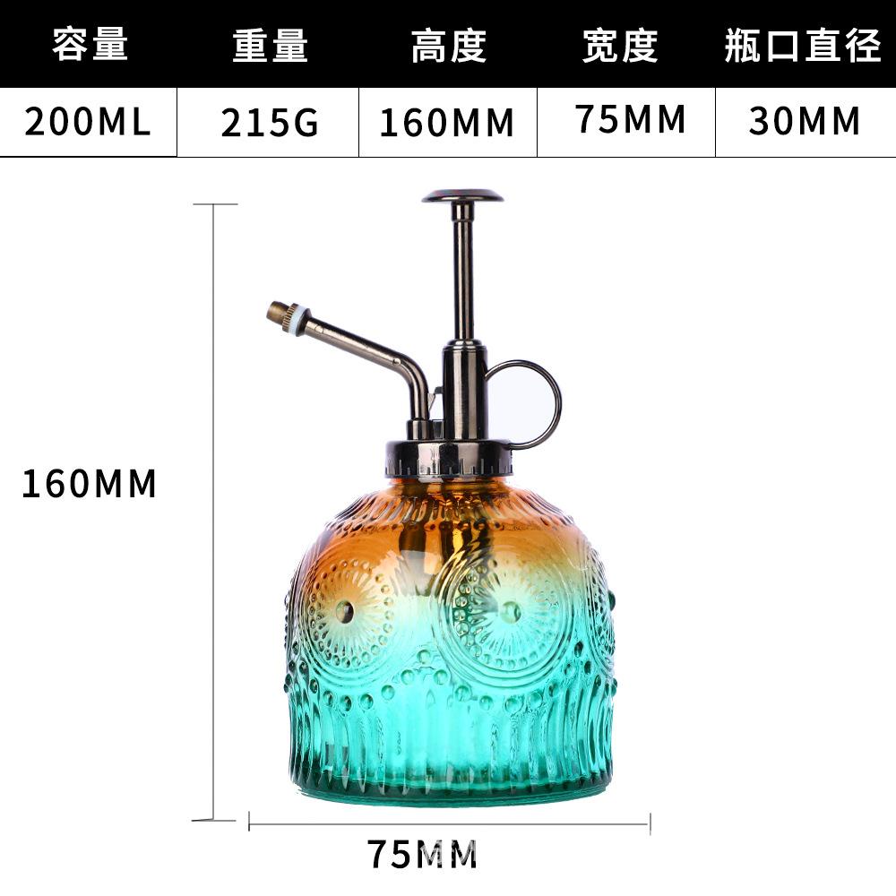 European Colorful Embossed Glass Watering Can Home Gardening Watering Sprinkler Kettle Succulent Plant Spray Can Gardening Decor