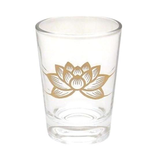 

Glass Cup Gold Lotus [Large] Buddhist Altar Supplies, Memorial Supplies