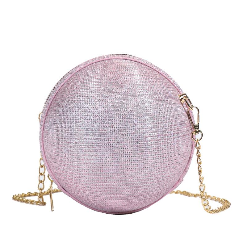 Bag women's bag 2025 new small round bag fashionable metal portable chain trendy shoulder crossbody personalized design bag