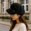 Windproof Newsboy Hat Flat Top Women Octagonal Hat Fashion Suede Berets Women