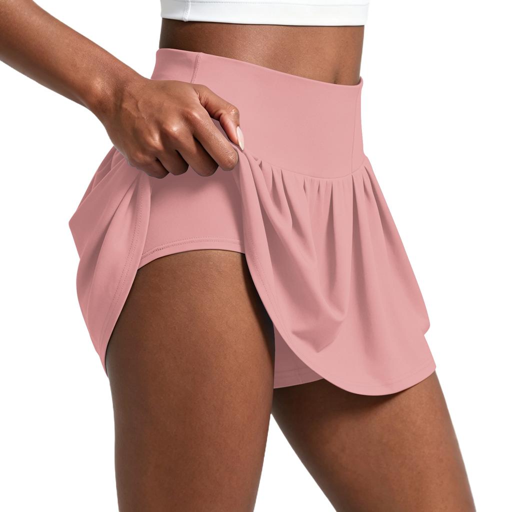 Women's Pleated Athletic Skort with Built-In Shorts High Waist Comfortable Fit Suitable for Running Yoga Tennis and Casual Wear