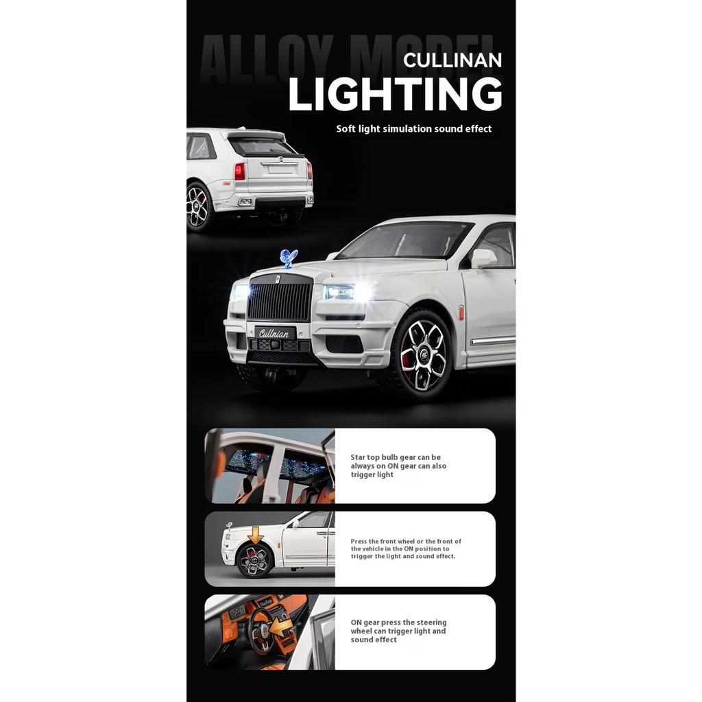 1/20 Rolls Royce Cullinan Luxury Off Road SUV Alloy Metal Diecast Model Car Collection Hobby Decoration Holiday Gifts Boyfriend