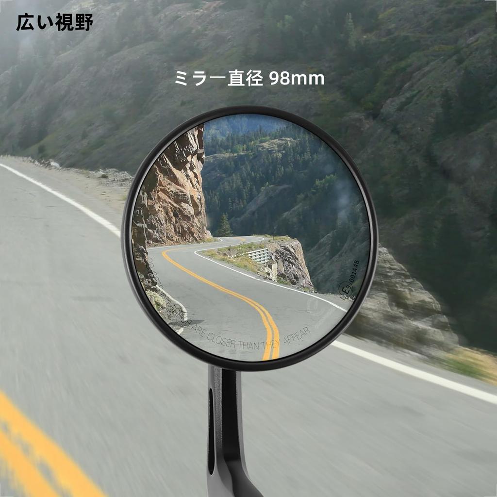 Evermotor Universal E9 Certified Motorcycle Rotating Aluminum Handlebar End Rearview Mirrors for and Mopeds Mirrors, 360° Mirrors, Quads, Scooters,