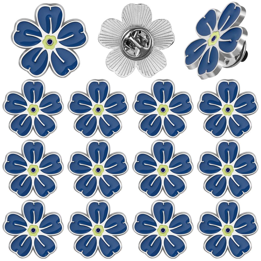 Forget Me Not Pin Badge Memorial Pins Bulk Celebration Of Life Funeral Favors Alzheimer'S Dementia Forget Me Not Flower Lapel Pi