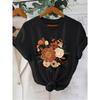 European Sizes Graphic Print T-shirt, Long Sleeve Crew Neck Casual Top for Summer & Spring, Women's Clothing