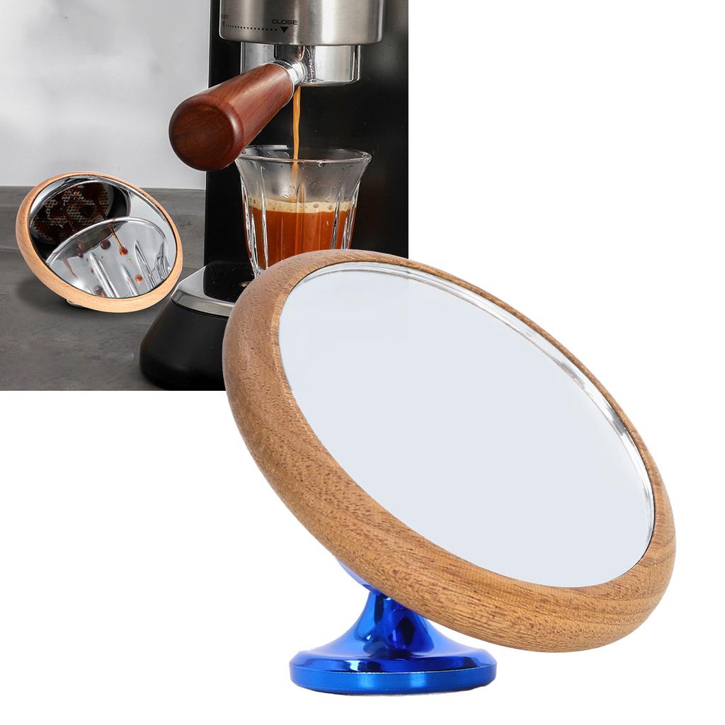 Coffee Rate Observation Reflective Mirror Walnut 360 Degree Rotatable Visual Extraction Coffee Shot Mirror