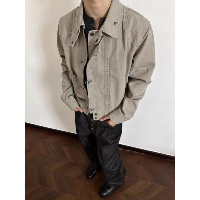 Retro American Vintage Wide Lapel Jacket for Men and Women