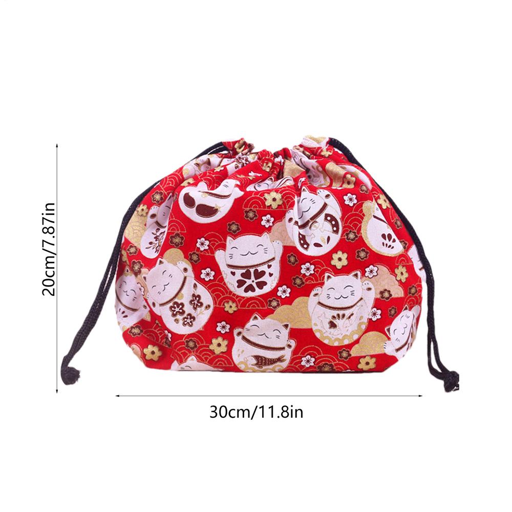 Japanese Style Lunch Box Lunch Handy Bag Drawstring Lunch Bag Portable Lunch Storage Bag Reusable Lunch Tote Bag For Work Picnic