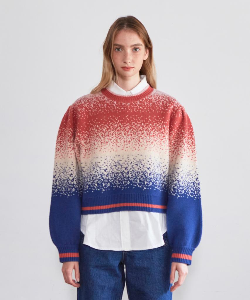 Baitalssain Gradation Crop Knit (Red)