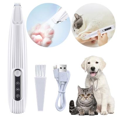 Cat Paw Trimmer Pet Grooming Shaver USB Rechargeable Hair Trimmer with Light Cat Trimmer Low Noise for Pet's Hair Around Paws