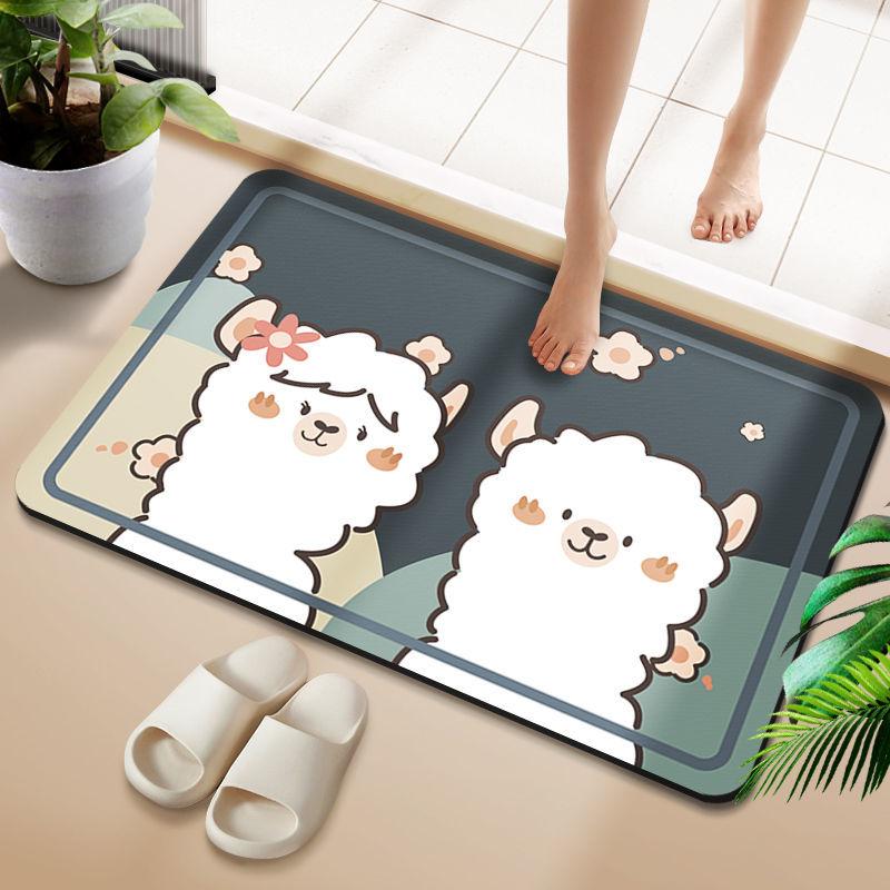 Bathroom diatom mud absorbent floor mat non-slip absorbent quick-drying foot mat shower room bathroom door cushion can be cut