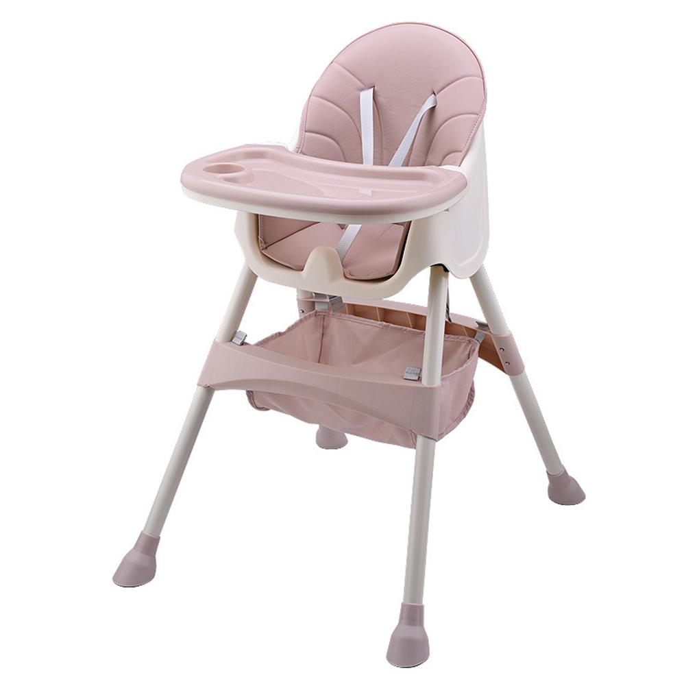 

Infant Multi-function Dining Chair Foldable Portable Chair Seat with Storage Bag Pink #0