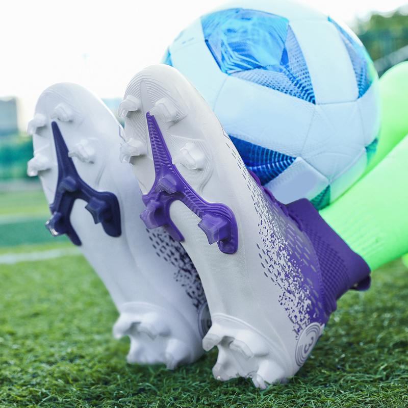 Botas de fútbol para hombre, calcetines elásticos de alta calidad AG, uñas largas, entrenamiento profesional de competición, zapatos de fútbol para niños