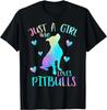 Just a Girl Who Loves Pitbulls Themed Cute Pitbull Lover Gift Unisex T-Shirt