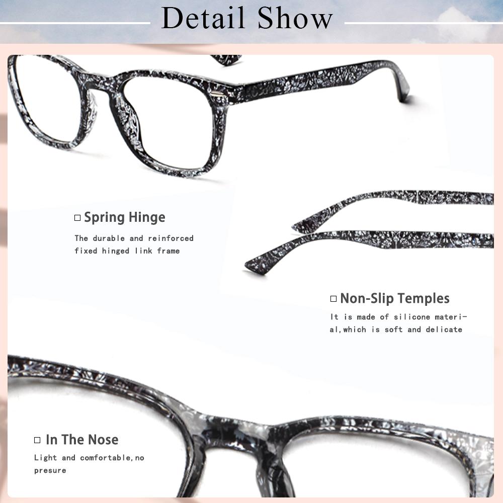TUREZING Reading Glasses Men Women Metal Hinges Comfortable Decorative Printed Prescription Eyewear +2.0 +2.5