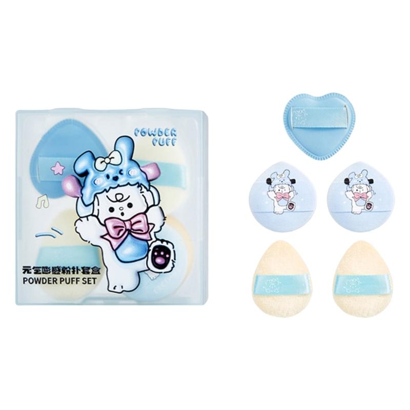 5pcs Triangle Face Powder Puff Sponges Powder Puff For Wet And Dry Makeup Easy Application Face Cosmetic Accesories