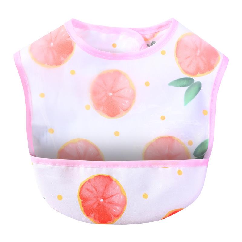 Waterproof Cotton Baby Bib: Reversible, Cartoon Design, Wash-Free Bib for Eating.