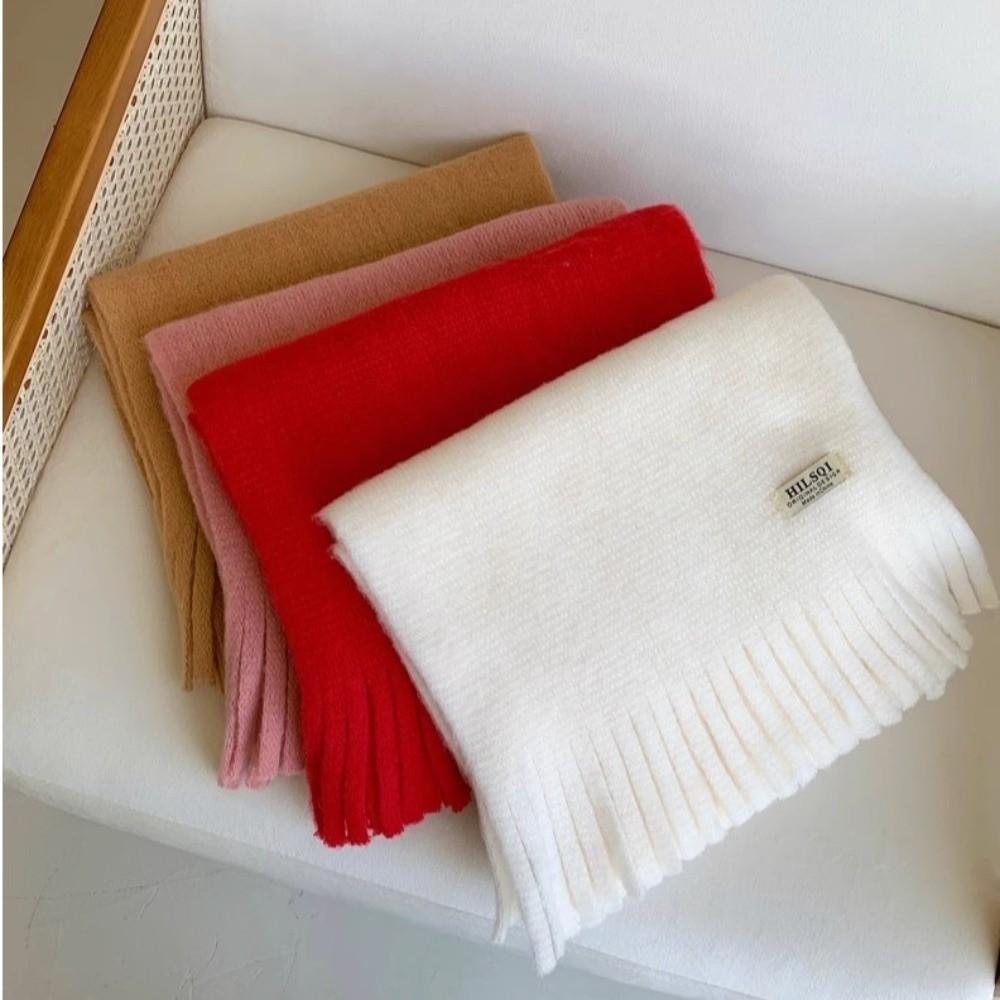 Long Tassel Winter Cashmere Scarves Thicken Long Shawl Elegant Winter Wool Scarf  Autumn Winter