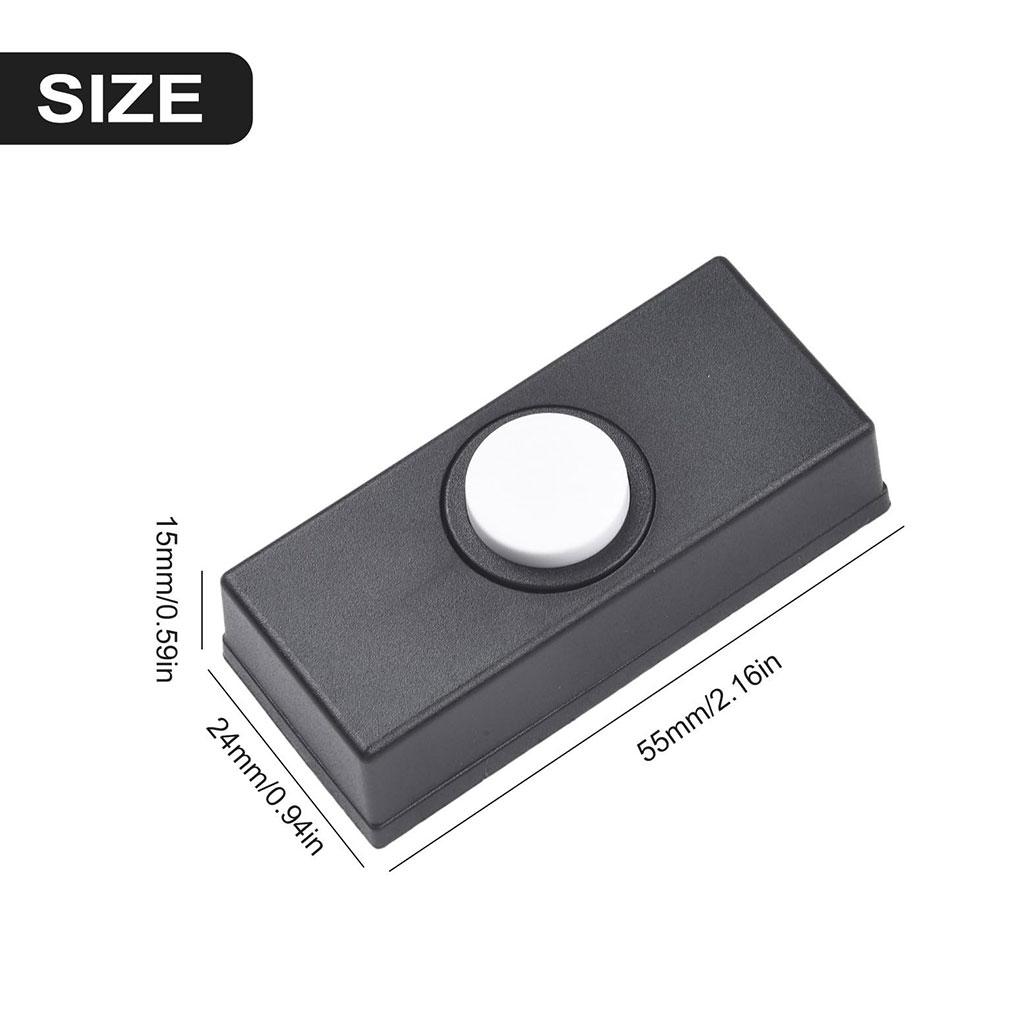 Sturdy Plastic Doorbell Switch Black Bell Decoration For Door Doorbell Push Button Replacement