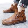 Stivali Alti da Uomo Moda Lusso Stivali in Pelle di Vacchetta Alta Qualità Stivaletti Caviglia Fatti a Mano Retrò per Uomo Stivale Oxford Casual Botas Hombre