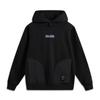 Li Ning X YNG DNA Collaboration Wow Wade Series Fleece Warm Loose Hooded Letter Print Sweatshirt Men Sweatshirt Black AWDUH31-1